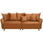 BIGSOFA Velours Orange  - Schwarz/Orange, Design, Textil/Metall (226/91/103cm) - Carryhome