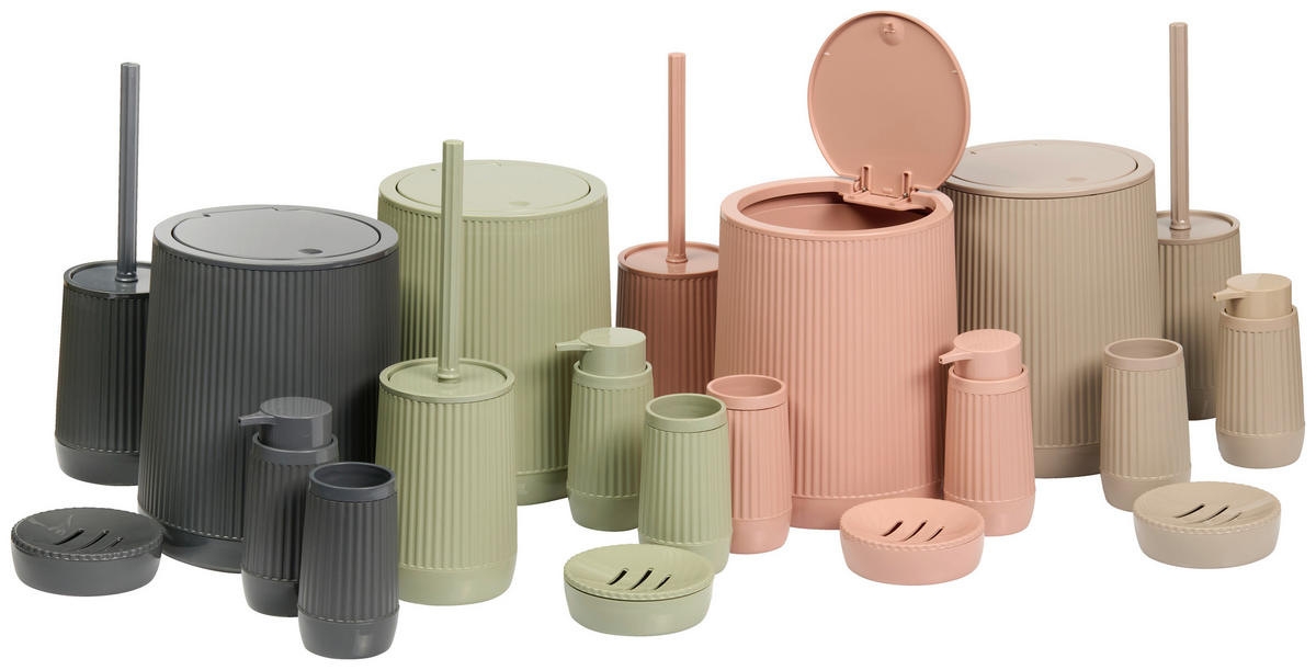 BAD-ACCESSOIRE-SET Kunststoff  - Taupe, Design, Kunststoff - Novel