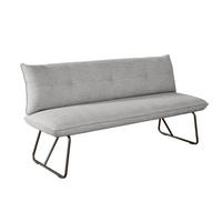 SITZBANK 180/90/70 cm Struktur Hellgrau Metall  - Hellgrau/Schwarz, Design, Textil/Metall (180/90/70cm) - Dieter Knoll