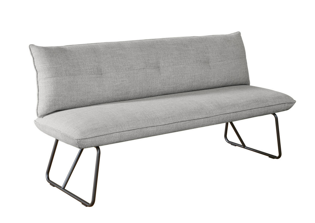 SITZBANK 180/90/70 cm Struktur Hellgrau Metall  - Hellgrau/Schwarz, Design, Textil/Metall (180/90/70cm) - Dieter Knoll
