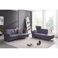 3-SITZER-SOFA Webstoff Grau  - Chromfarben/Silberfarben, KONVENTIONELL, Textil/Metall (196/86/115cm) - Landscape