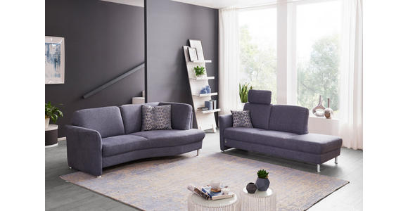 3-SITZER-SOFA Webstoff Grau  - Chromfarben/Silberfarben, KONVENTIONELL, Textil/Metall (196/86/115cm) - Landscape