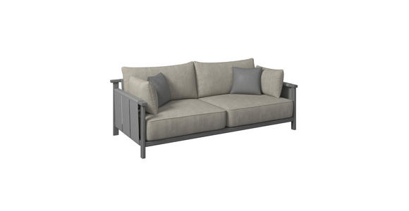 2-SITZER-SOFA  in Flachgewebe Anthrazit, Taupe  - Taupe/Anthrazit, ROMANTIK / LANDHAUS, Holz/Textil (219/83/98cm) - Dieter Knoll