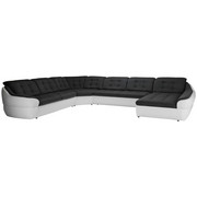 SOFFA - vit/mörkgrå, Design, textil/plast (390/76/310cm) - Carryhome
