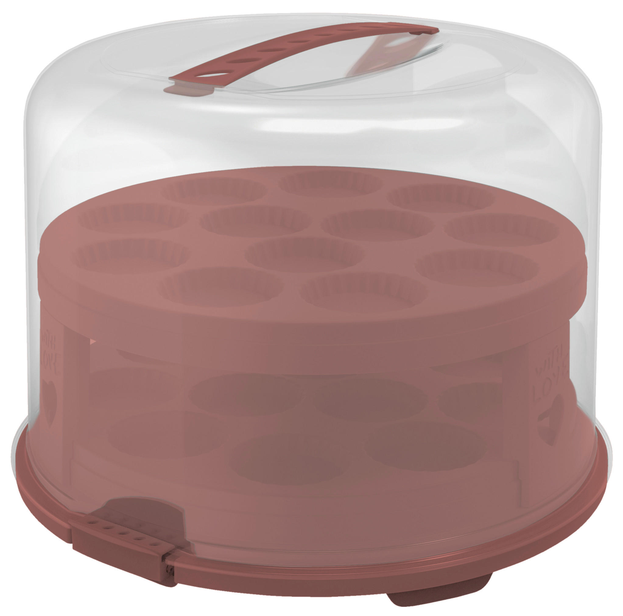 KUCHENTRANSPORTBOX - Klar/Rostfarben, KONVENTIONELL, Kunststoff (35,5/34,5/26cm) - Rotho