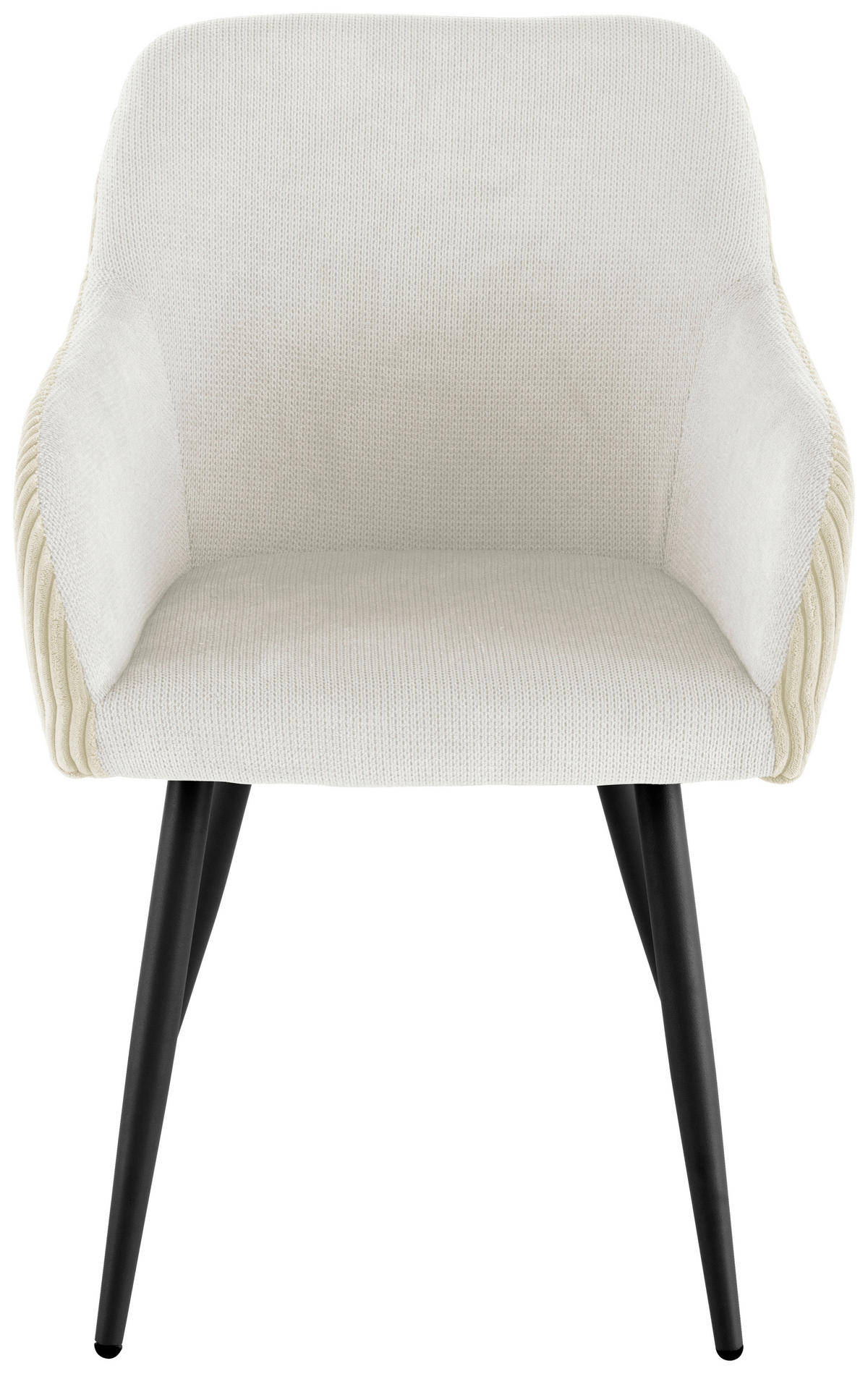 ARMLEHNSTUHL  in Eisen Cord, Leinenoptik  - Beige/Schwarz, LIFESTYLE, Holz/Textil (54/84/60cm) - Livetastic