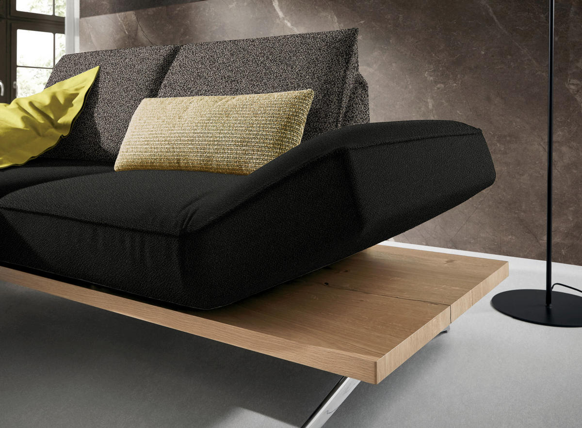 ECKSOFA in Flachgewebe Dunkelgrün  132/240 cm  - Chromfarben/Dunkelgrün, Design, Holz/Textil (132/240cm) - Koinor