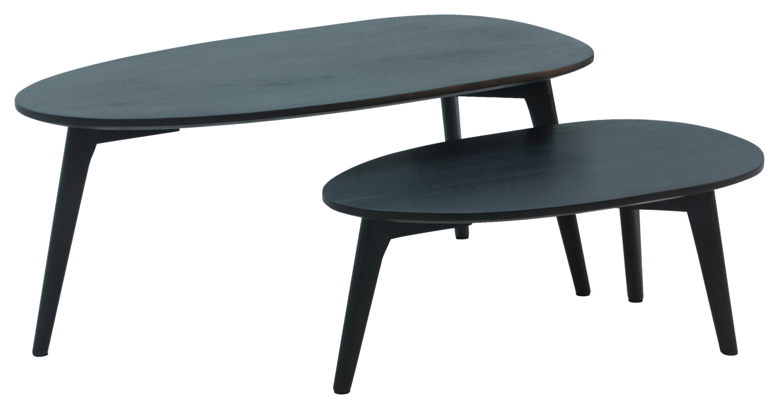 COUCHTISCH Mangoholz massiv 100/50/42 cm Freiform Schwarz  - Schwarz, Design, Holz (100/50/42cm) - P & B