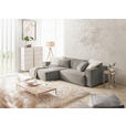 ECKSOFA Grau Feincord  - Schwarz/Grau, KONVENTIONELL, Kunststoff/Textil (168/276cm) - Hom`in