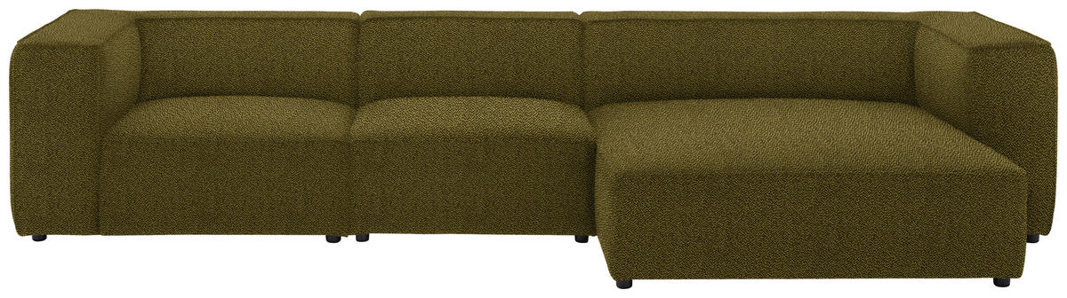 ECKSOFA in Flachgewebe Khaki  341/164 cm  - Khaki/Schwarz, Design, Kunststoff/Textil (341/164cm) - W.Schillig