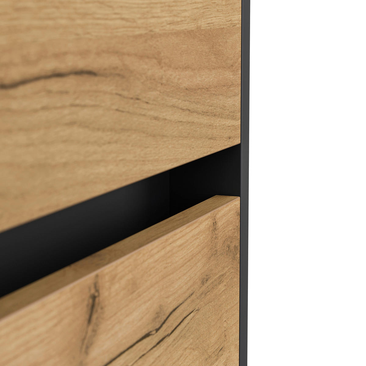 SIDEBOARD Posseik Industrial 177/93,6/42 cm 3 Schublade(n)  - Eichefarben/Graphitfarben, Design, Holzwerkstoff/Metall (177/93,6/42cm) - P & B