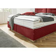 BOXSPRINGBETT 200/200 cm,  in Rot, Matratze, gepolstertes Kopfteil, H2 + H4 = mittel + sehr fest  - Chromfarben/Rot, KONVENTIONELL, Textil (200/200cm) - Dieter Knoll