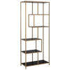 REGAL Schwarz, Goldfarben  - Goldfarben/Schwarz, MODERN, Holzwerkstoff/Metall (77/185/35cm) - Xora