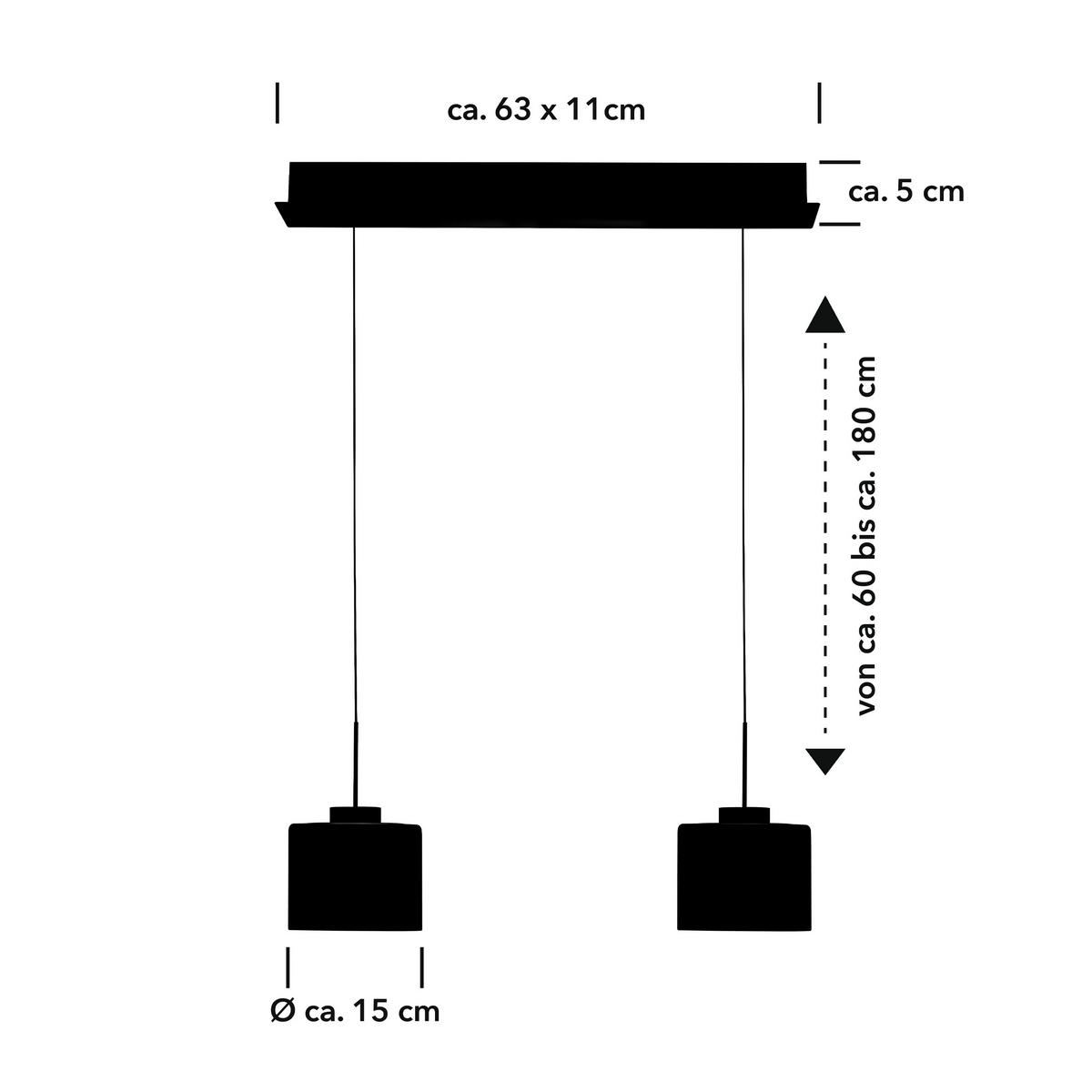 LED-HÄNGELEUCHTE 63/5/105 cm  - Alufarben, Design, Metall (63/5/105cm) - Hell