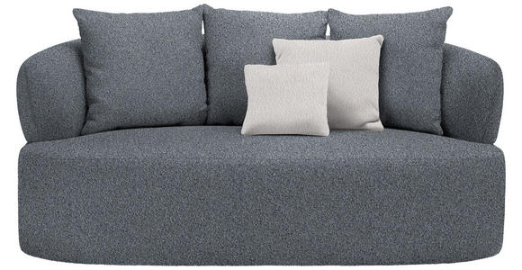 2-SITZER-SOFA in Bouclé Grau  - Schwarz/Altrosa, MODERN, Kunststoff/Textil (177/86/105cm) - Hom`in