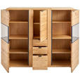 HIGHBOARD 152/135,5/38 cm  - Eichefarben/Anthrazit, KONVENTIONELL, Glas/Holz (152/135,5/38cm) - Linea Natura