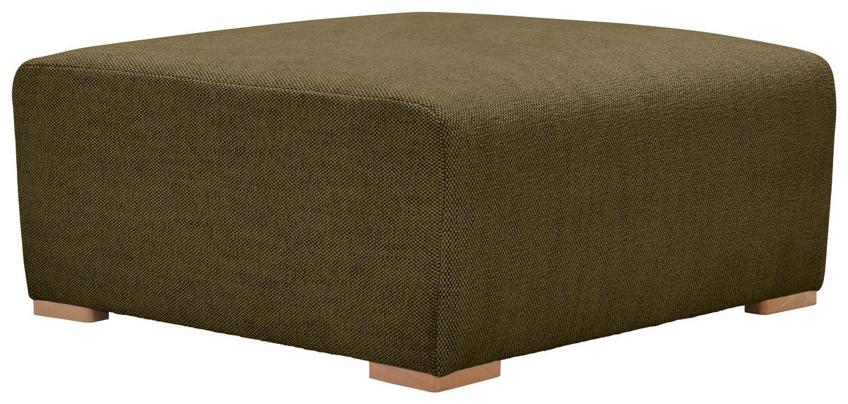HOCKER Flachgewebe Grün  - Buchefarben/Grün, KONVENTIONELL, Holz/Textil (101/44/92cm) - Livetastic