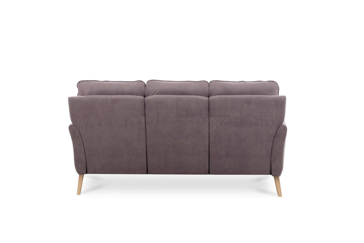 3-SITZER-SOFA Mikrofaser Rosa  - Buchefarben/Rosa, Design, Holz/Textil (202cm) - Livetastic