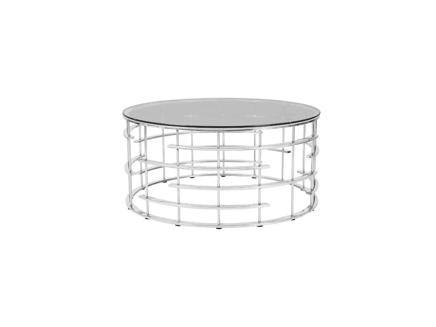 COUCHTISCH Sicherheitsglas 90/90/42 cm rund Grau, Goldfarben  - Goldfarben/Grau, Design, Glas/Metall (90/90/42cm) - Livetastic