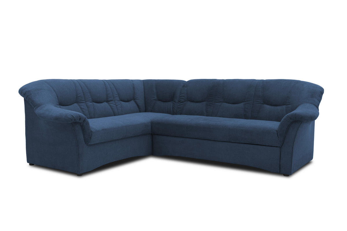 ECKSOFA Dunkelblau Mikrofaser  - Schwarz/Dunkelblau, KONVENTIONELL, Kunststoff/Textil (190/240cm) - MID.YOU