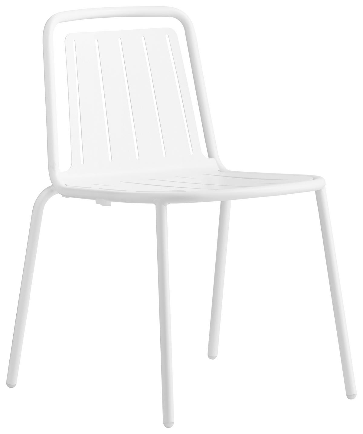 GARTENSTUHL-SET Edelstahl Weiß  - Weiß, Basics, Metall (54/79/57cm) - Connubia 