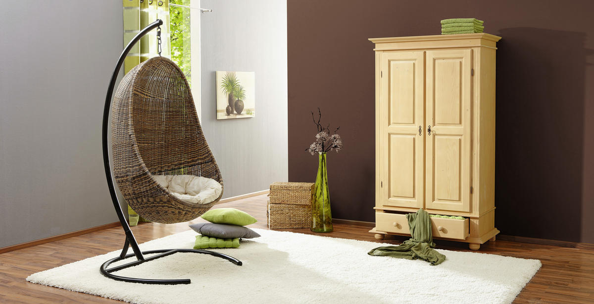 GARDEROBENSCHRANK  in 110/192/58 cm  - Fichtefarben/Schwarz, LIFESTYLE, Holz/Metall (110/192/58cm) - Landscape
