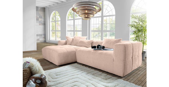 ECKSOFA Rosa Flachgewebe  - Schwarz/Rosa, KONVENTIONELL, Kunststoff/Textil (170/280cm) - Carryhome