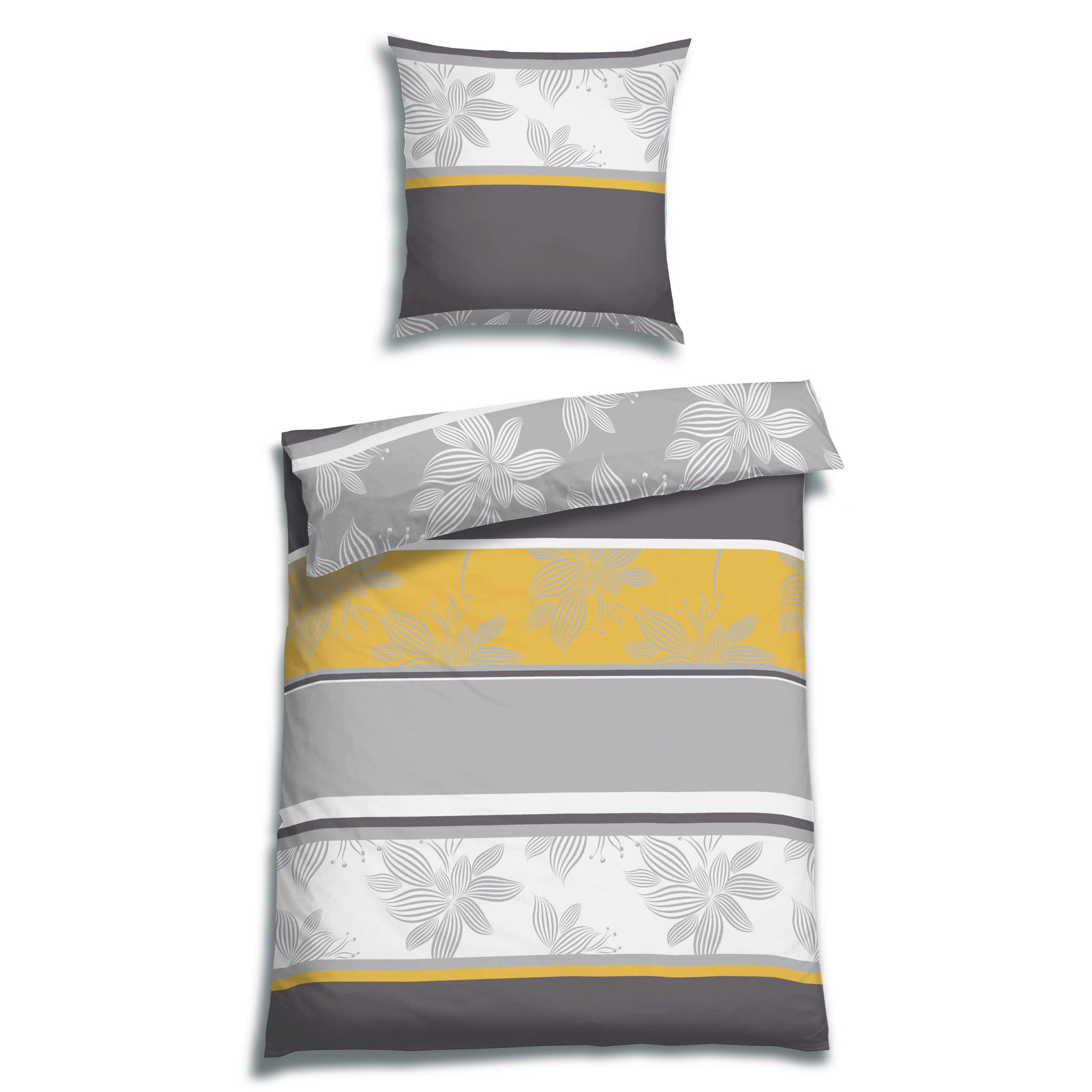 BETTWÄSCHE 2-teilig Seersucker 135/200 cm  - Gelb, Design, Textil (135/200cm) - Florella