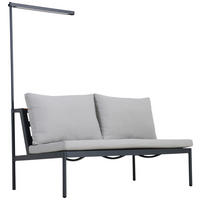 GARTENBANK 148/75/85 cm  Aluminium  - Anthrazit/Grau, Design, Kunststoff/Textil (148/75/85cm) - Ambia Garden