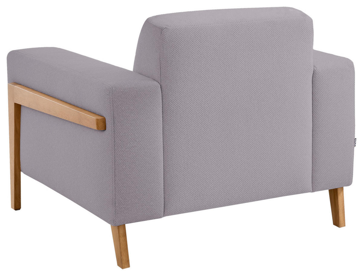 SESSEL in Struktur Flieder  - Eichefarben/Flieder, Design, Holz/Textil (105/84/96cm) - Stylife