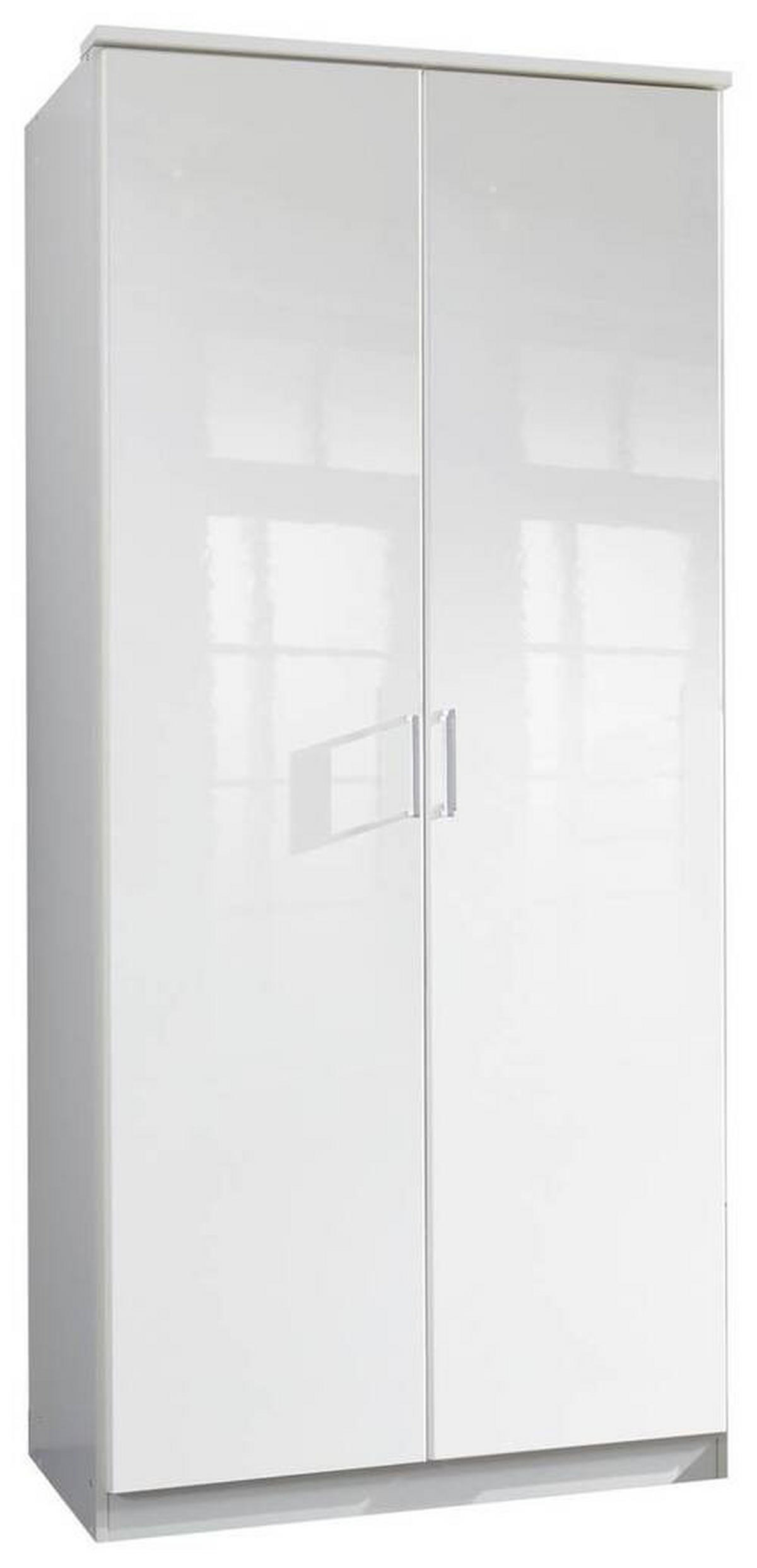 GARDEROB 91/199/58 cm 2-dörrar - vit/kromfärg, Basics, trämaterial (91/199/58cm) - MID.YOU