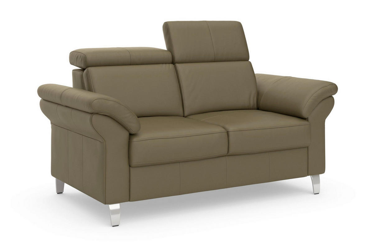 2-SITZER-SOFA ARNGAST E Olivgrün Echtleder  - Chromfarben/Olivgrün, Basics, Leder/Textil (156/84/93cm) - Sit & More