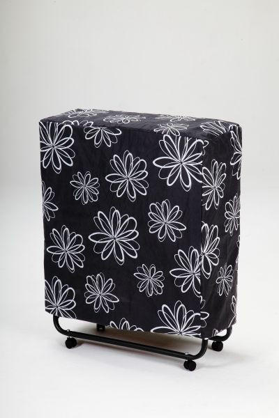 KLAPPBETT 80/185 cm Schwarz, Weiß  - Schwarz/Weiß, Design, Textil/Metall (80/185cm) - Livetastic