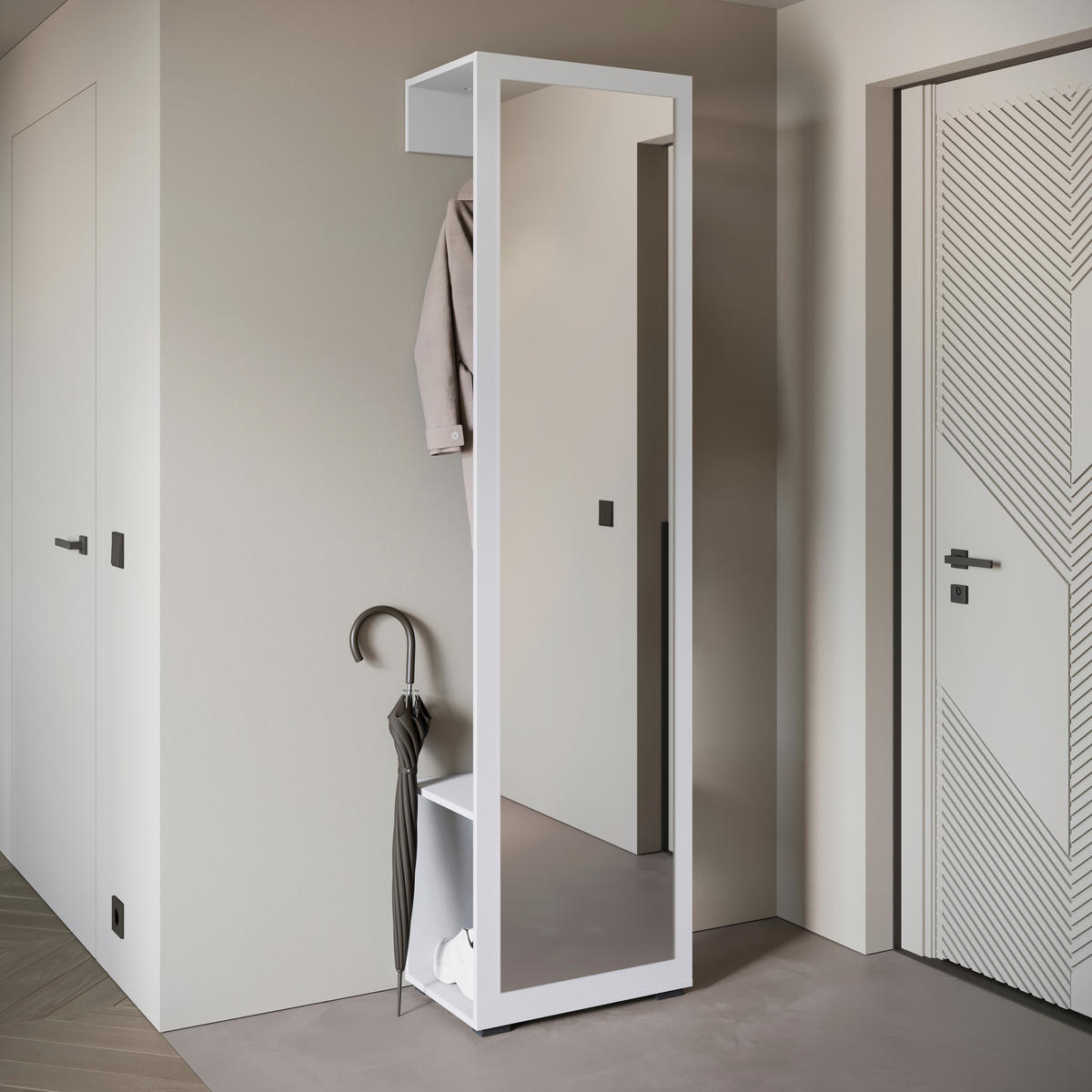 PREDSIEŇOVÝ NÁBYTOK, 50/190/35 cm - biela, Basics, kompozitné drevo (50/190/35cm) - P & B