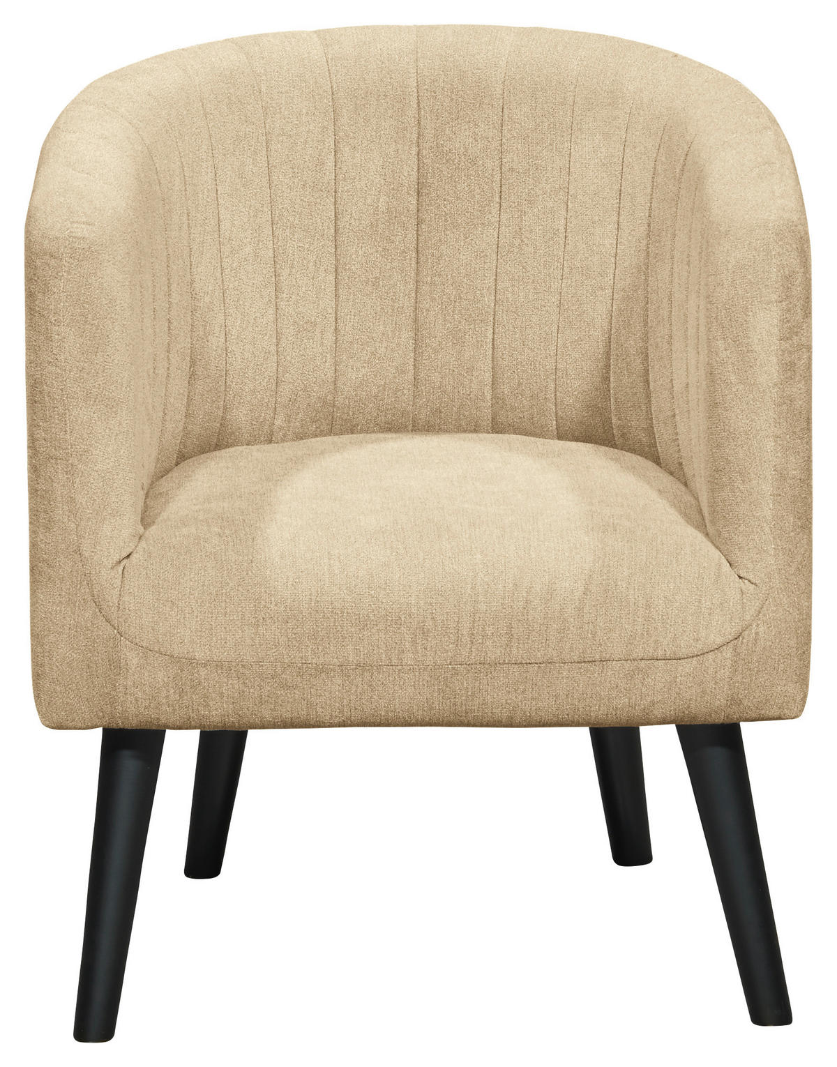 COCKTAILSESSEL in Mikrovelours Sandfarben  - Sandfarben/Schwarz, Basics, Holz/Textil (61/82/58cm) - Livetastic