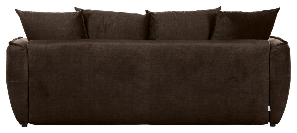 SCHLAFSOFA in Flachgewebe Dunkelbraun  - Dunkelbraun/Schwarz, Konventionell, Kunststoff/Textil (250/70/118cm) - MID.YOU