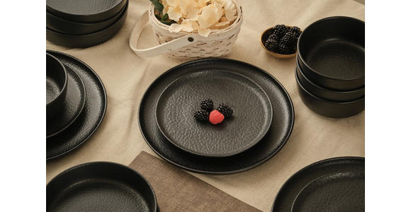 KOMBISERVICE Mika black 16-teilig  - Schwarz, Trend, Keramik - Novel