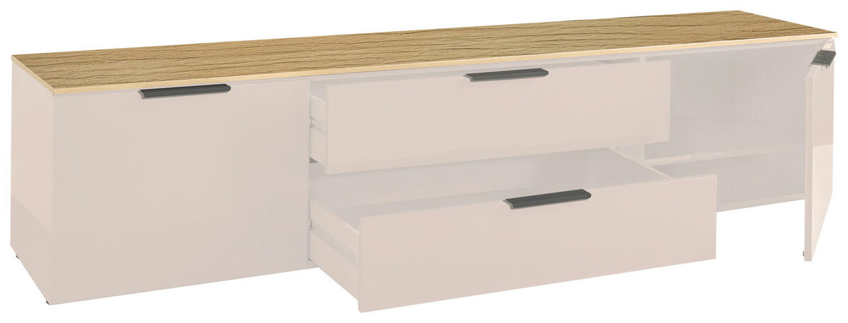 LOWBOARD  200/42,4/44,4 cm 2 Schublade(n) Beimöbel erhältlich, stehend  - Kaschmir/Eichefarben, Design, Holzwerkstoff/Kunststoff (200/42,4/44,4cm) - Carryhome