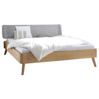 BETT 180/200 cm  in Grau, Eichefarben  - Eichefarben/Grau, Design, Holz/Textil (180/200cm) - Hasena