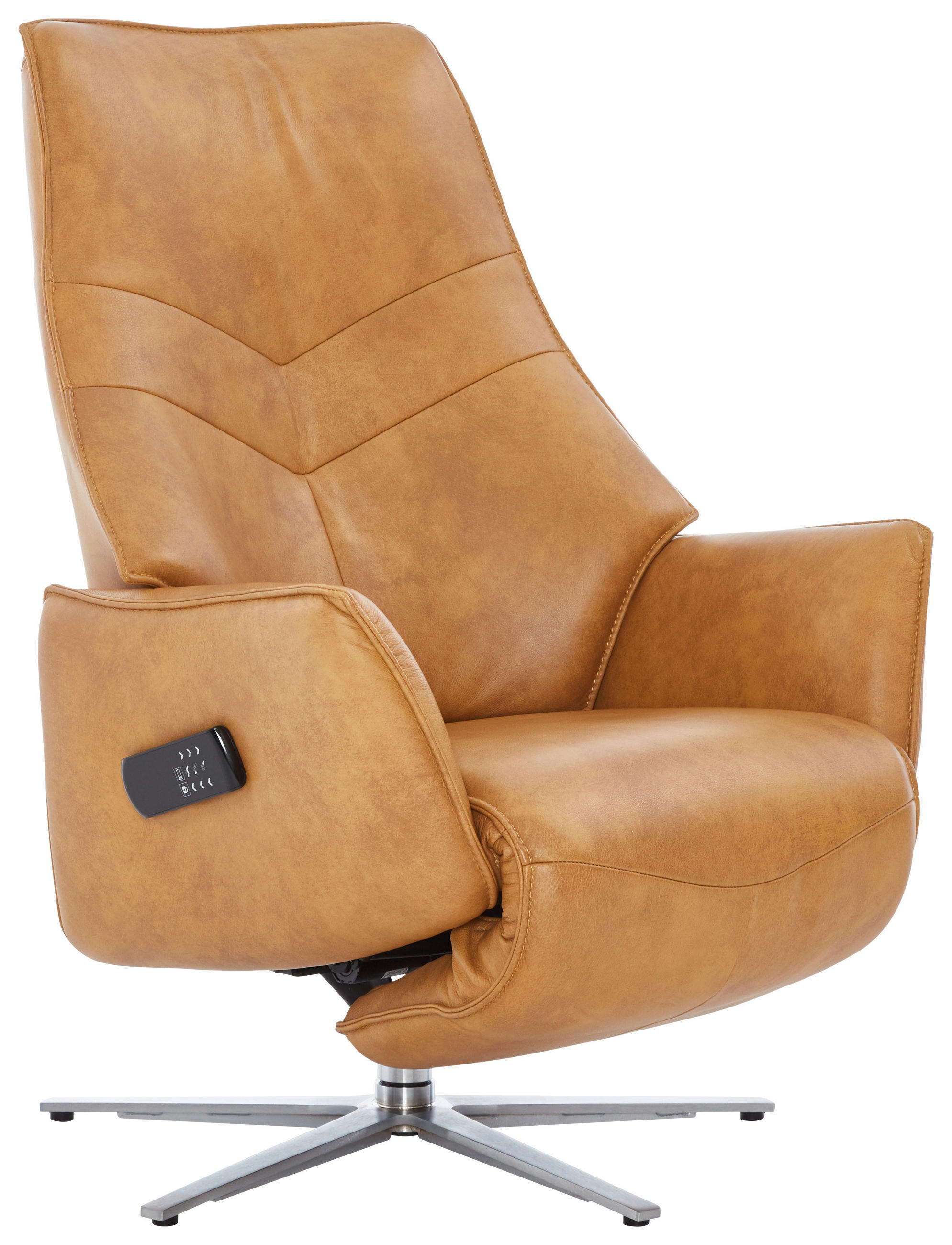 RELAXSESSEL in Leder Currygelb  - Currygelb, Design, Leder/Metall (74/109/82cm) - Himolla