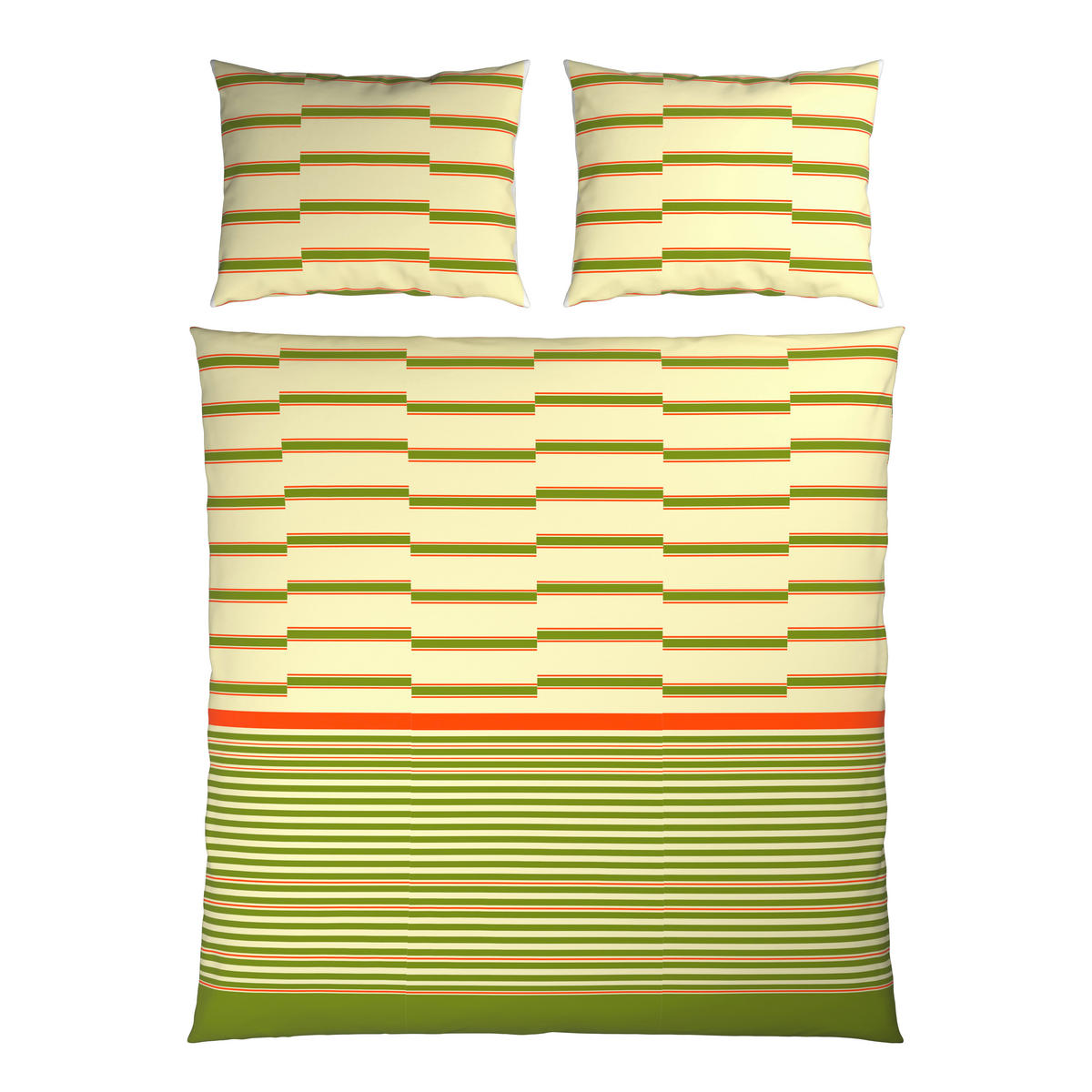 BETTWÄSCHE 200/200 cm  - Orange/Grasgrün, Textil (200/200cm) - Bio:Vio