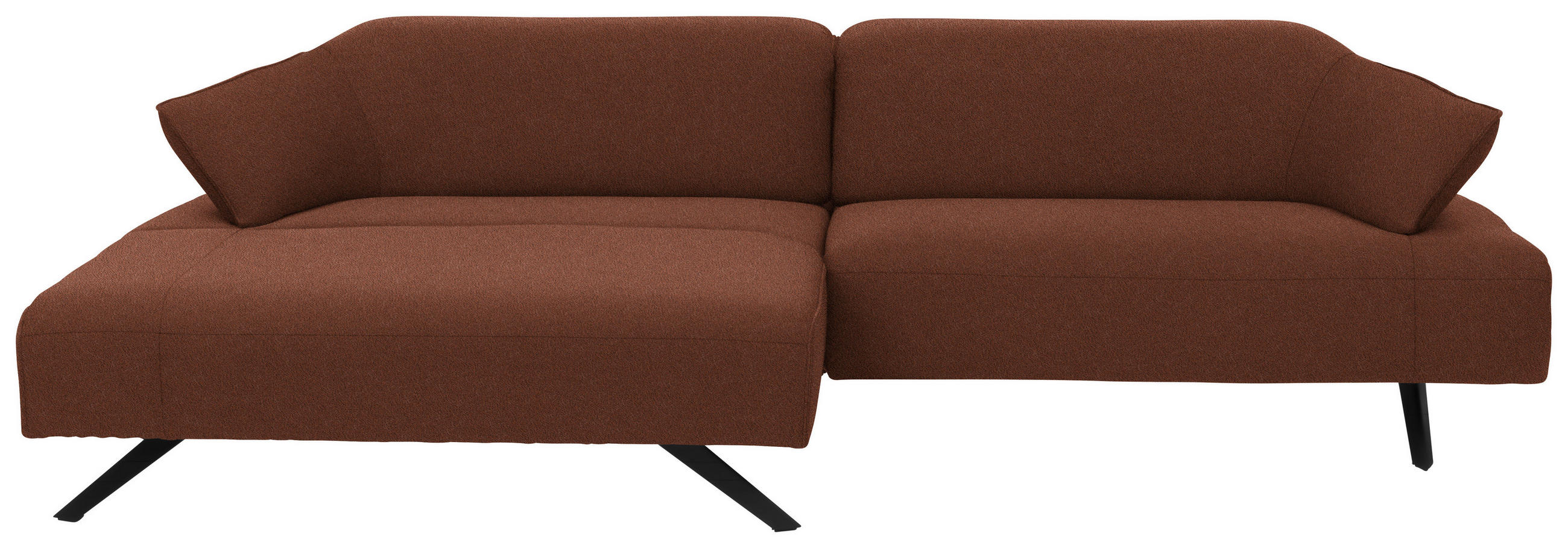 ECKSOFA in Struktur Terracotta  - Anthrazit/Terracotta, Design, Textil/Metall (165/276cm) - Himolla
