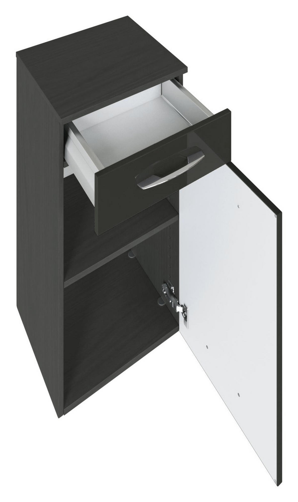 UNTERSCHRANK 40/79/35 cm   - Chromfarben/Graphitfarben, KONVENTIONELL, Holzwerkstoff/Metall (40/79/35cm) - Xora