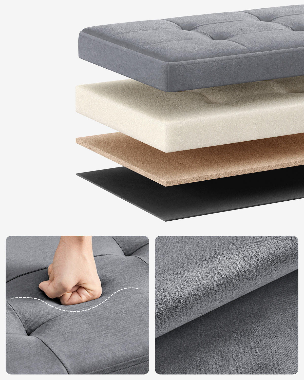 SITZBOX  - Grau, Trend, Textil (110/38/38cm) - Boxxx