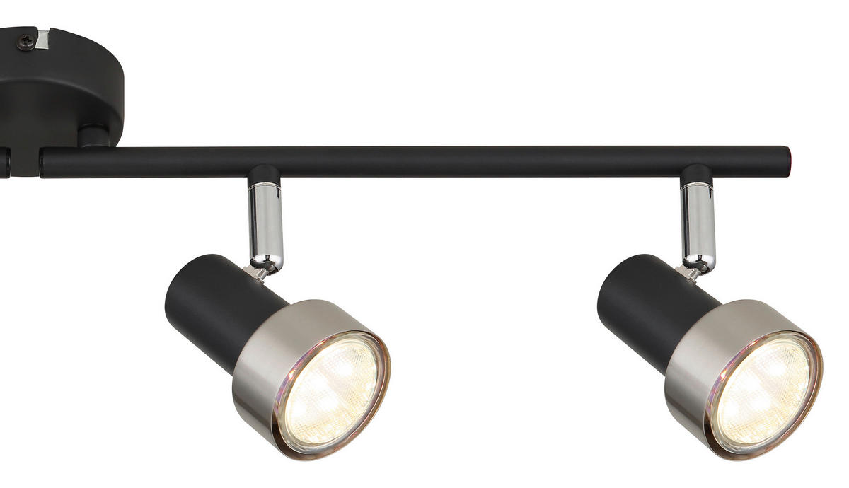 BODOVÉ SVÍTIDLO, 25 W/GU10, 60/8,5/13,5 cm - černá/barvy chromu, Konvenční, kov (60/8,5/13,5cm) - Globo