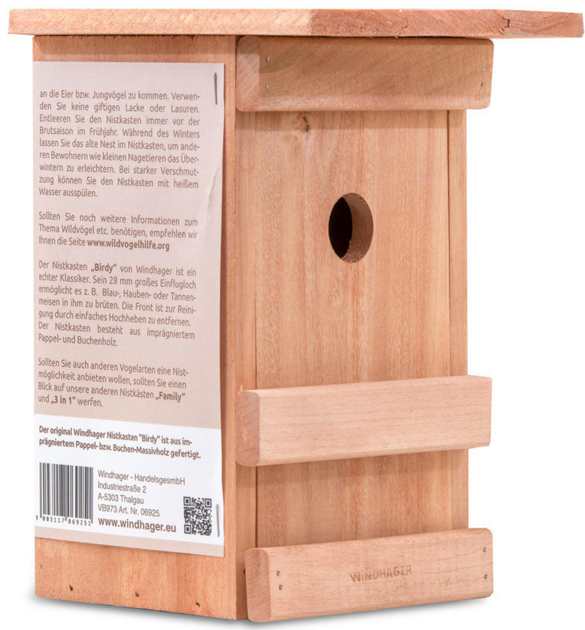 VOGELHAUS - Naturfarben, Basics, Holz (17/24,5/17cm)