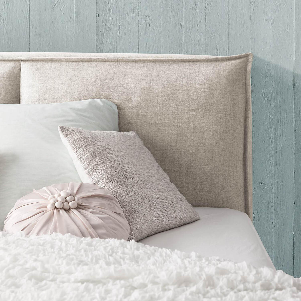 BOXSPRINGBETT 140/220 cm  in Beige  - Beige/Schwarz, Design, Kunststoff/Textil (140/220cm) - home24