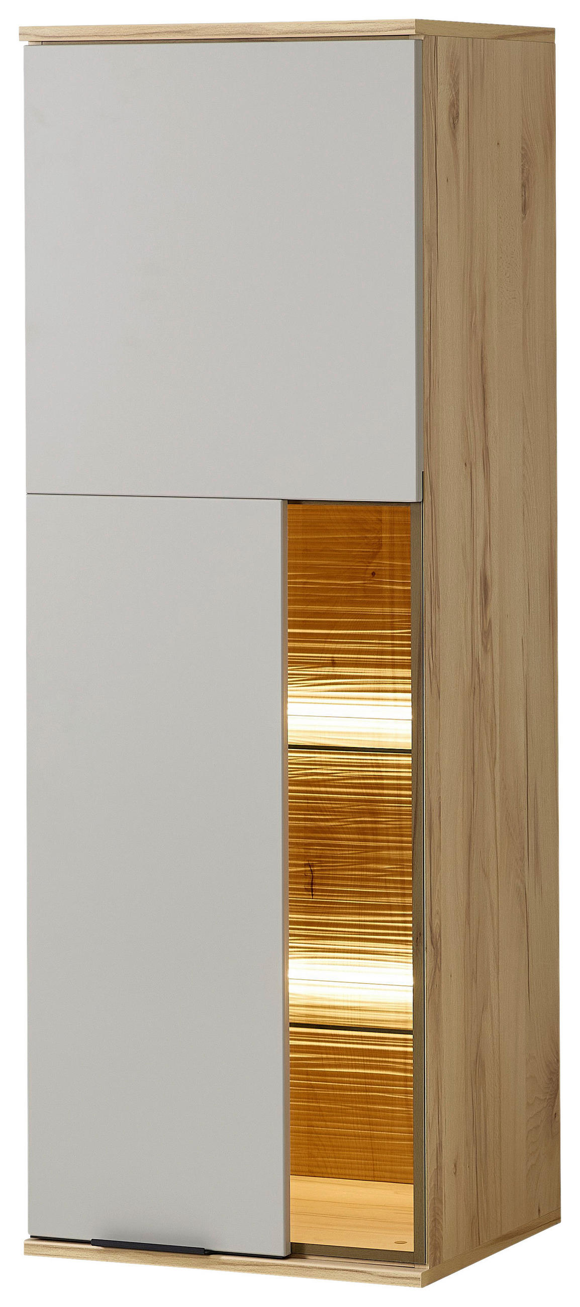 HÄNGEELEMENT Grau, Eichefarben  45/129/40 cm  - Eichefarben/Schwarz, KONVENTIONELL, Glas/Holzwerkstoff (45/129/40cm) - Venda