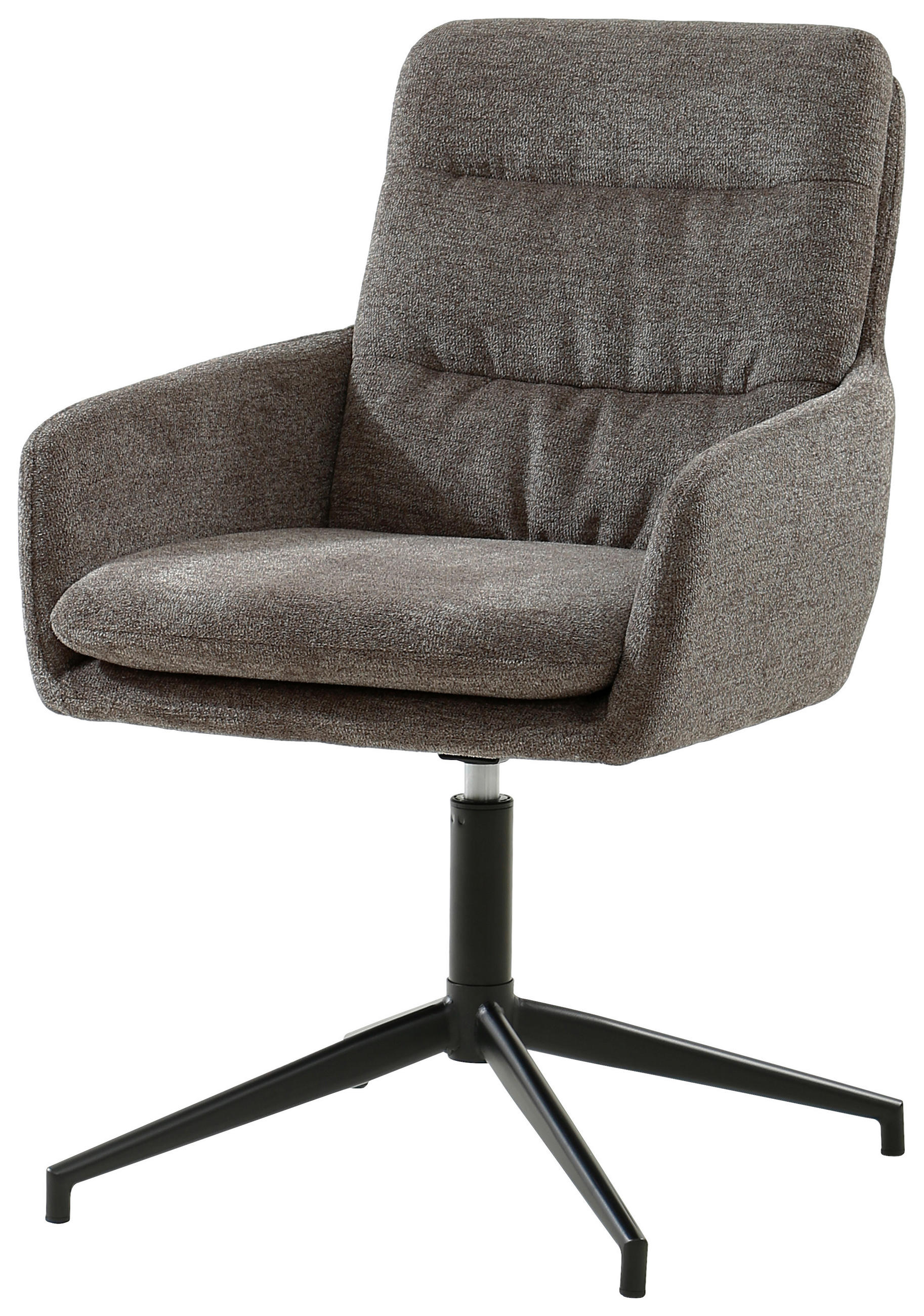 ARMLEHNSTUHL  in Eisen Leinenoptik  - Schwarz/Braun, Design, Holz/Textil (57/88/67cm) - MID.YOU