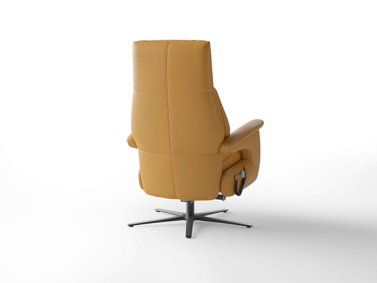 RELAXSESSEL Leder Currygelb  - Currygelb/Schwarz, Basics, Leder/Metall (75/110/85cm) - Sit & More
